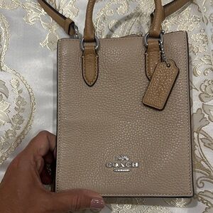Coach Beige Leather Crossbody Bag